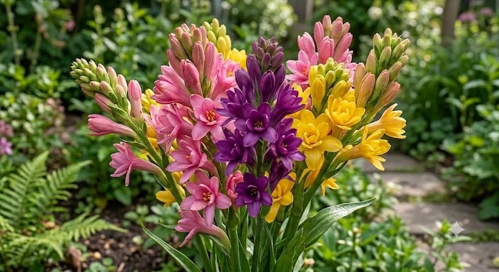 4-Bulb Pack (12 Bulbs Total) - Fragrant Tuberose Bulb Collection (Pink, Purple, 4-Bulb Pack (12 Bulbs Total) - Fragrant Tuberose Bulb Collection (Pink, Purple,
