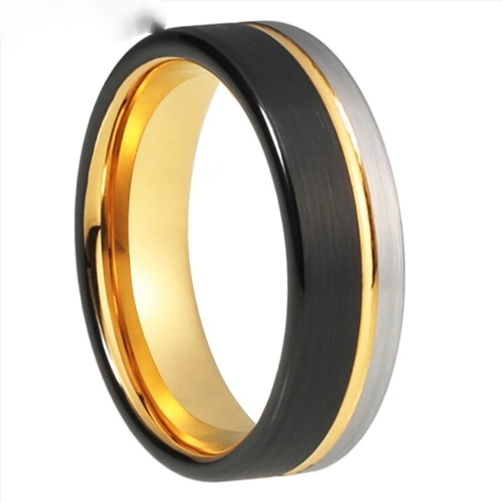 6MM Tungsten Carbide Ring Band for Men Women Offset Groove Brushed Comfort fit