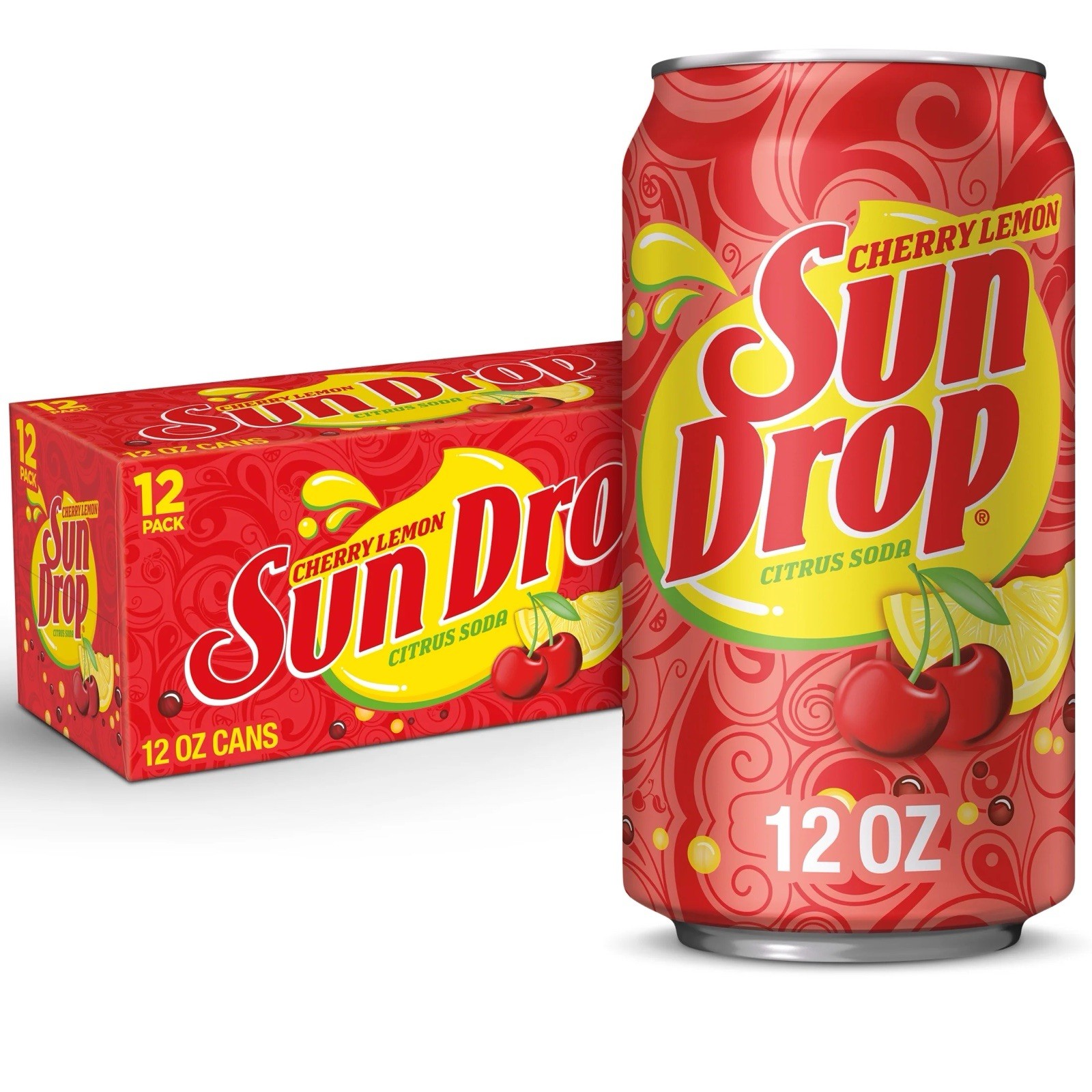 Sun Drop Cherry Lemon Soda 12-Pack 12oz Cans