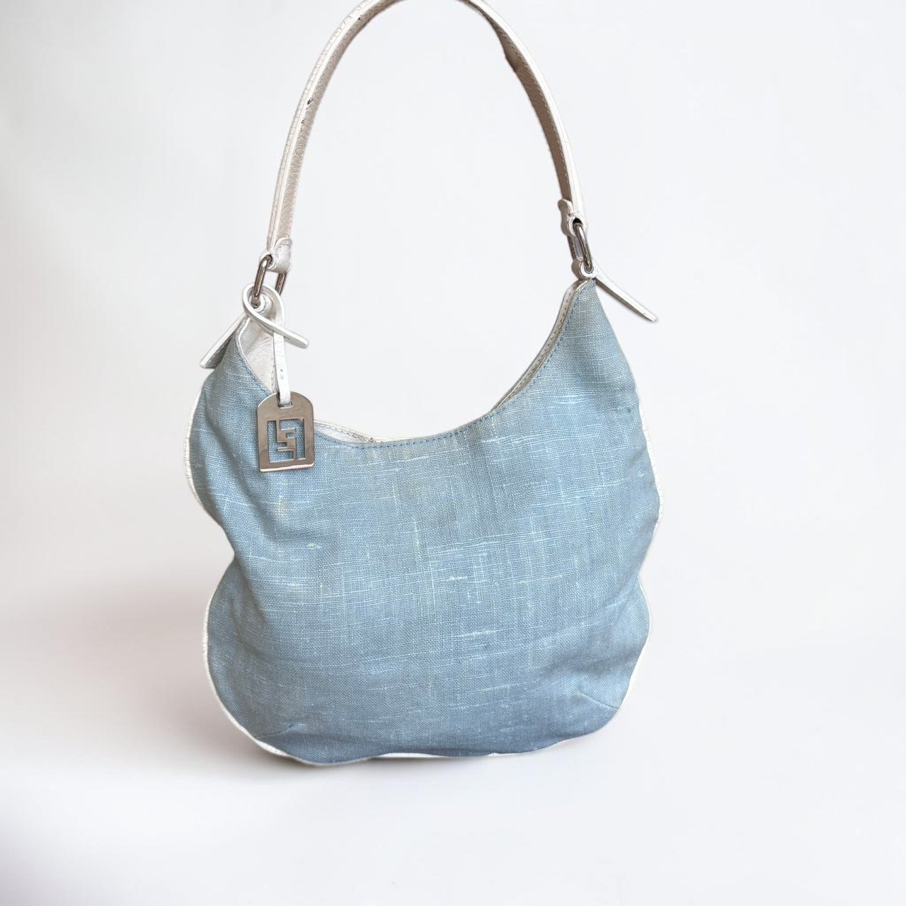 FENDI Mamma Baguette Canvas Leather Shoulder Bag