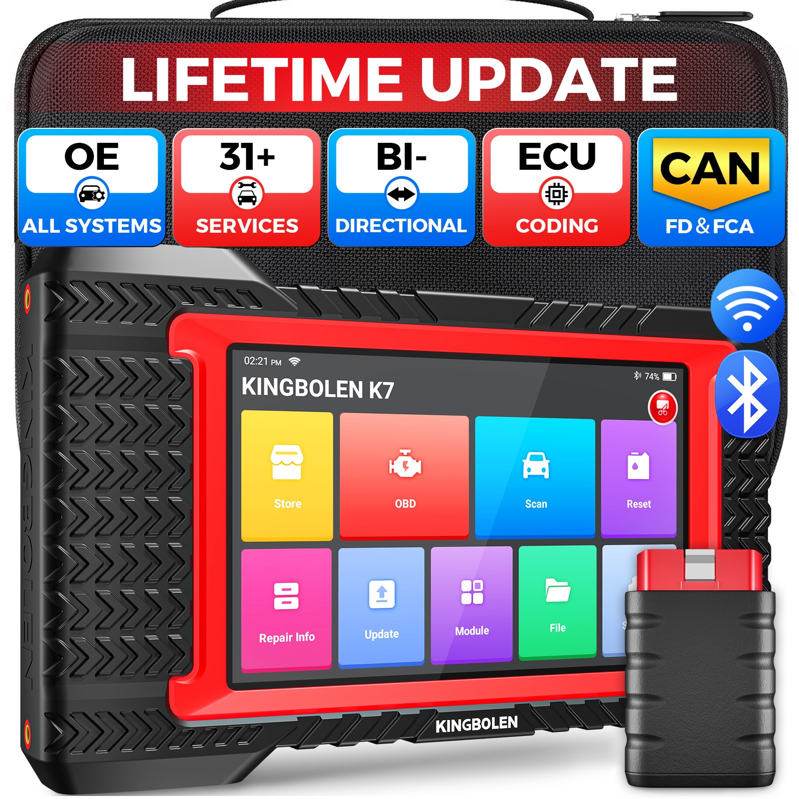 KINGBOLEN K7 Car Bidirectional Scanner Auto Full System Diagnostic Tool CAN-FD