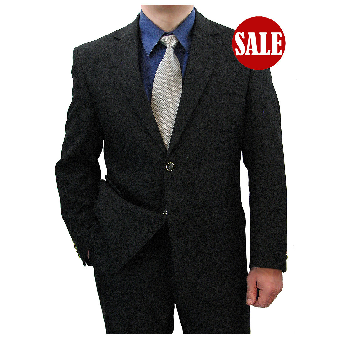 HAS TO GO Sharp Regular-Fit Men 2-B Blazer BLACK, Size 60 Long, $129+