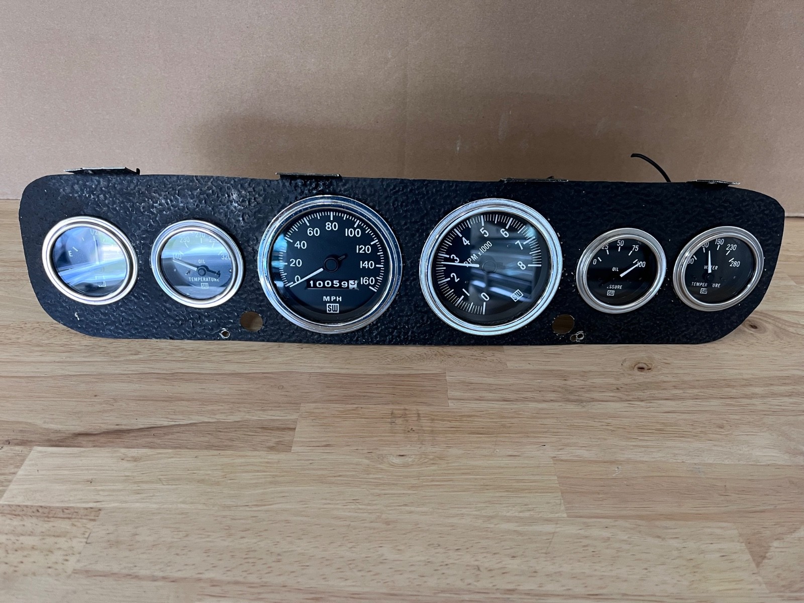1965-66 Mustang Shelby GT350 R-Style 6 Gauge Cluster Stewart Warner Vintage Race