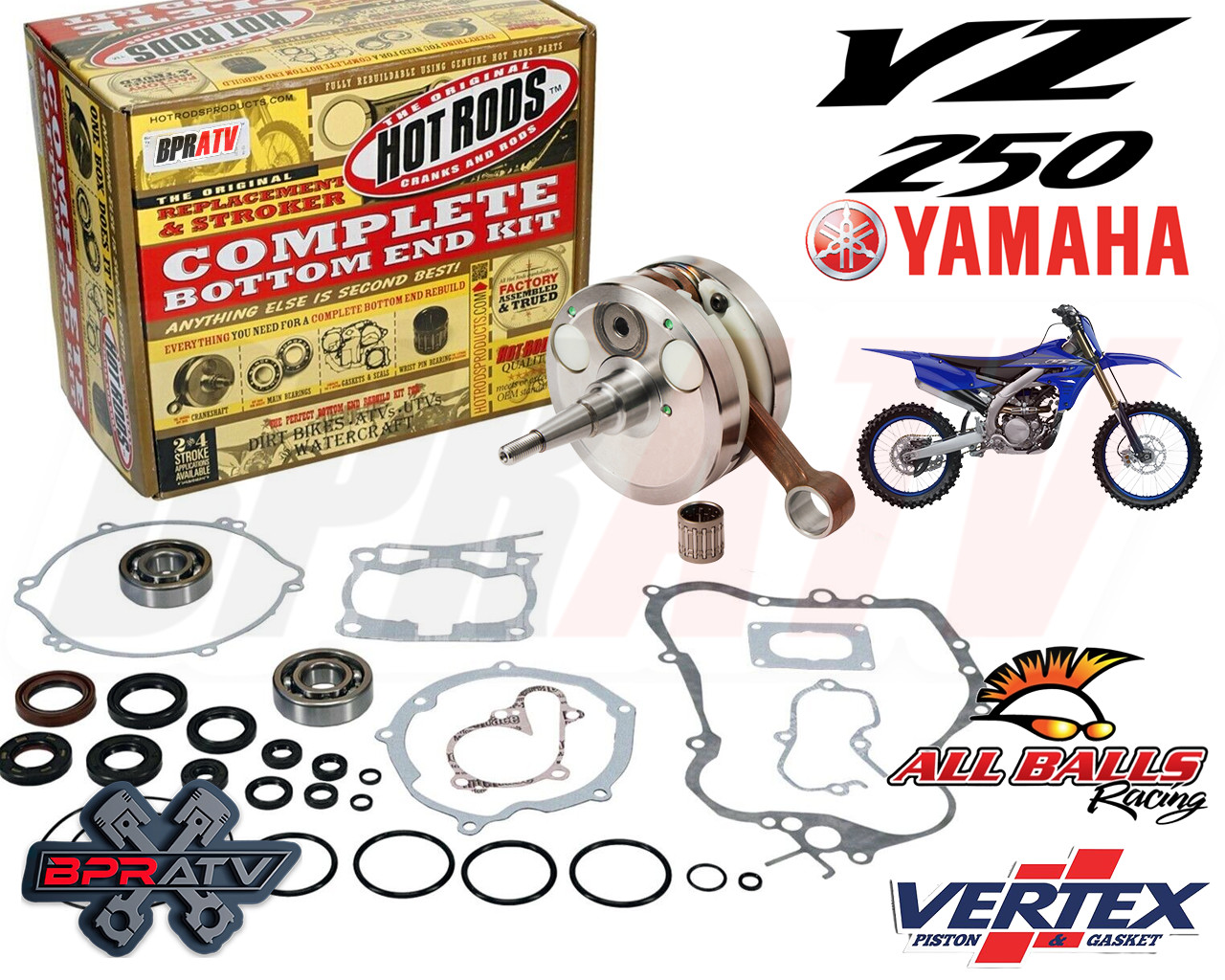 03-25 Yamaha YZ250 YZ 250 Hot Rods Crank Gaskets Seals Motor Rebuild Kit Hotrods