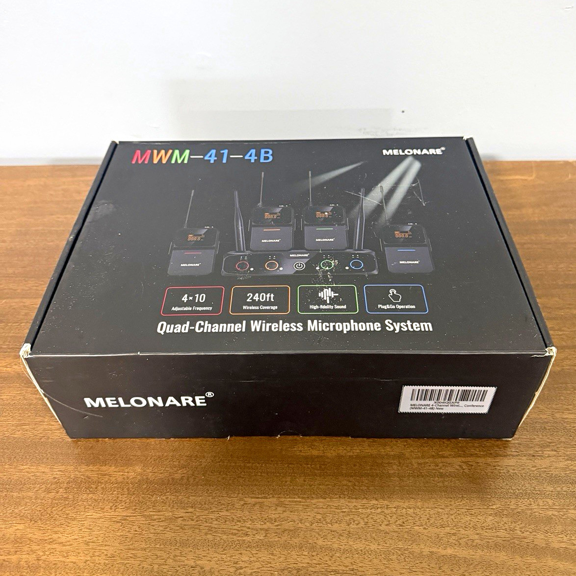 Melonare MWM-41-4B Quad-Channel Wireless Mic System Receiver + 4 Bodypacks