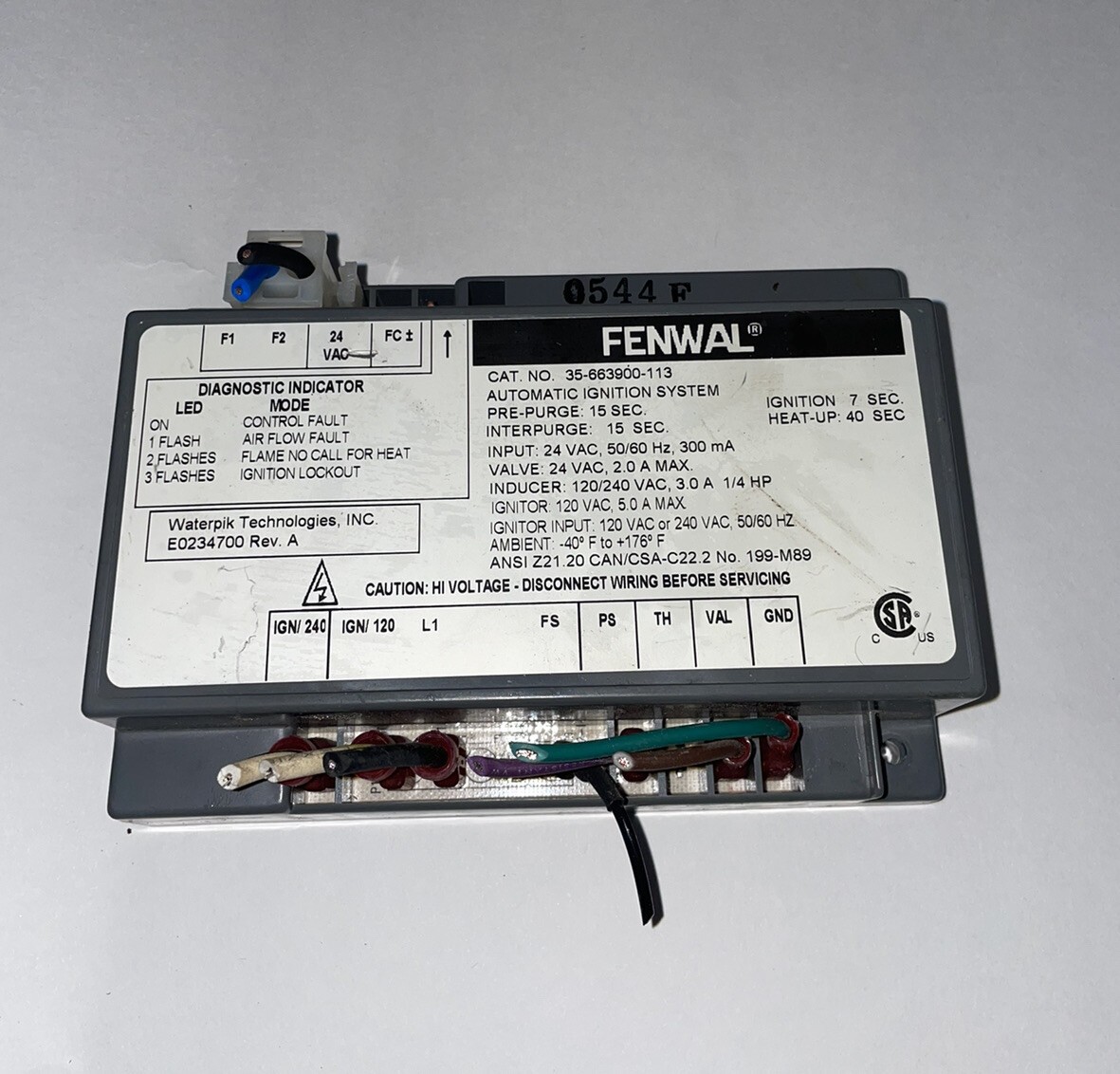 FENWAL 35-663900-113 Automatic Ignition System E0234700