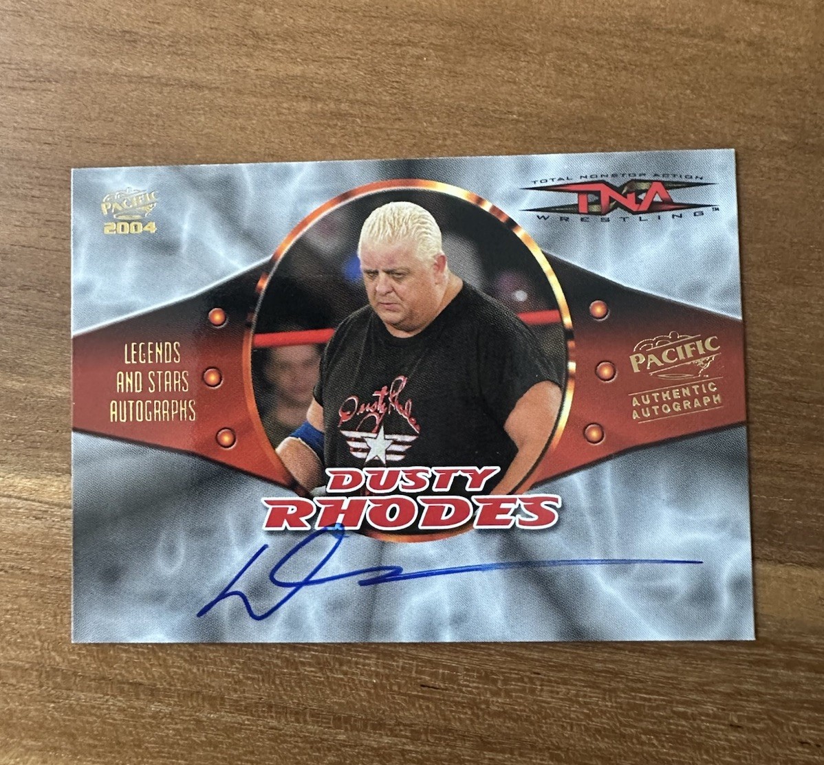 American Dream DUSTY RHODES 2004 Pacific TNA - Legends and Superstars AUTO WWE
