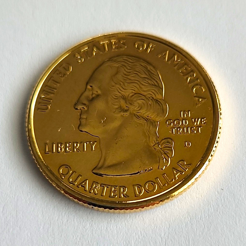 Gold Plated 2007-D Montana State Quarter 25C Business Strike \ Gold Plated 2007-D Montana State Quarter 25C Business Strike \