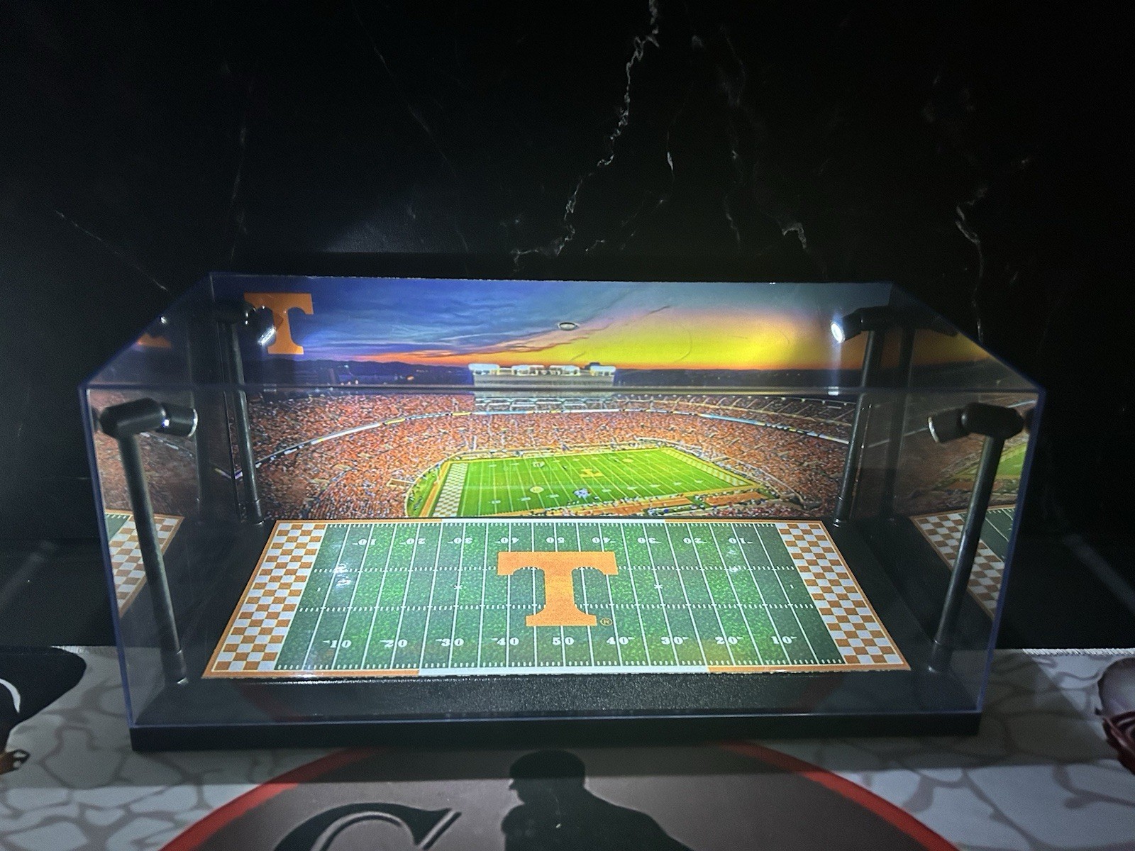 University Of Tennessee Custom 2 Mini Helmet display case w/ LED lights -