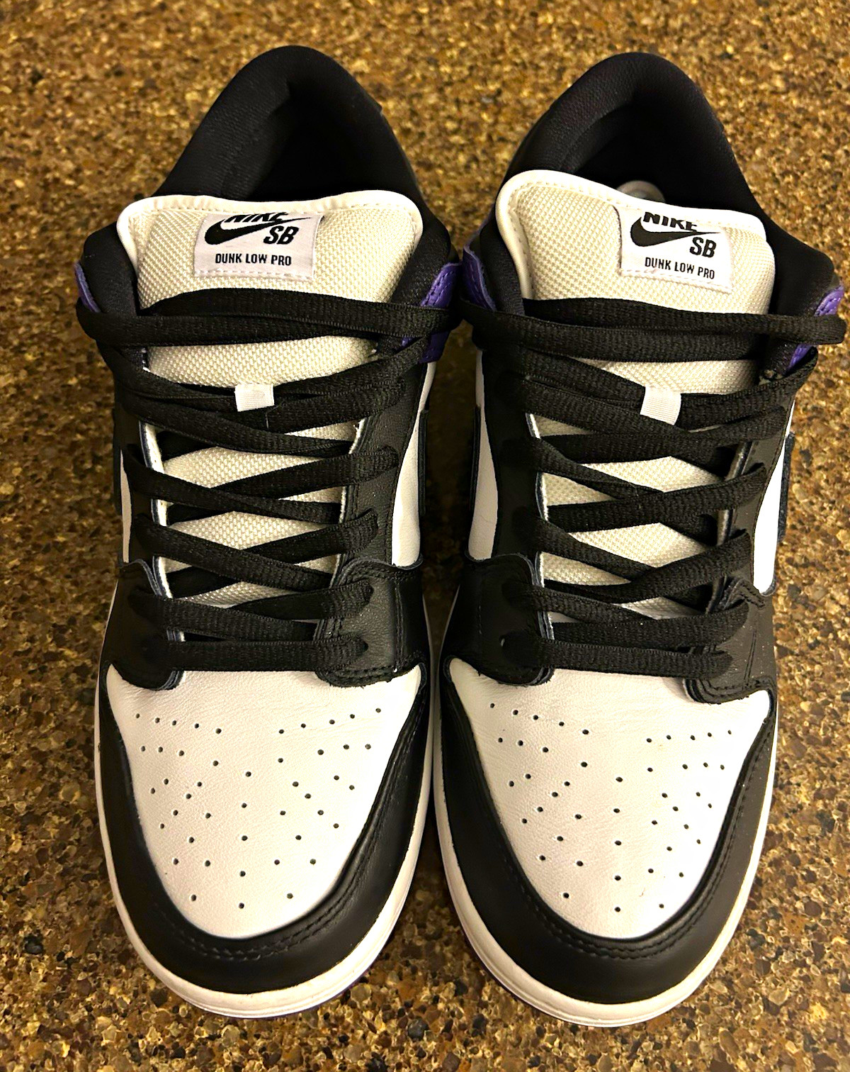 Nike SB Dunk Low Pro Skate Shoes Black/White/Purple US 12 Medium D
