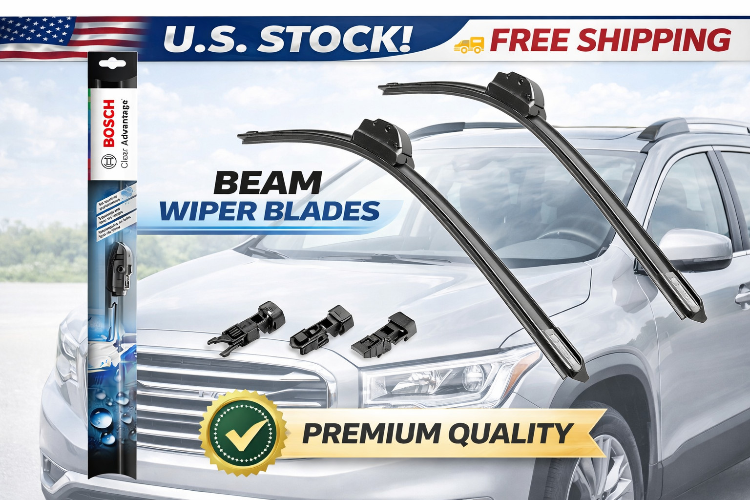 Wiper Blades Honda HR-V 2023 - 2026 Front Windshield 26/17 inches - Set of 2 Wiper Blades Honda HR-V 2023 - 2026 Front Windshield 26/17 inches - Set of 2