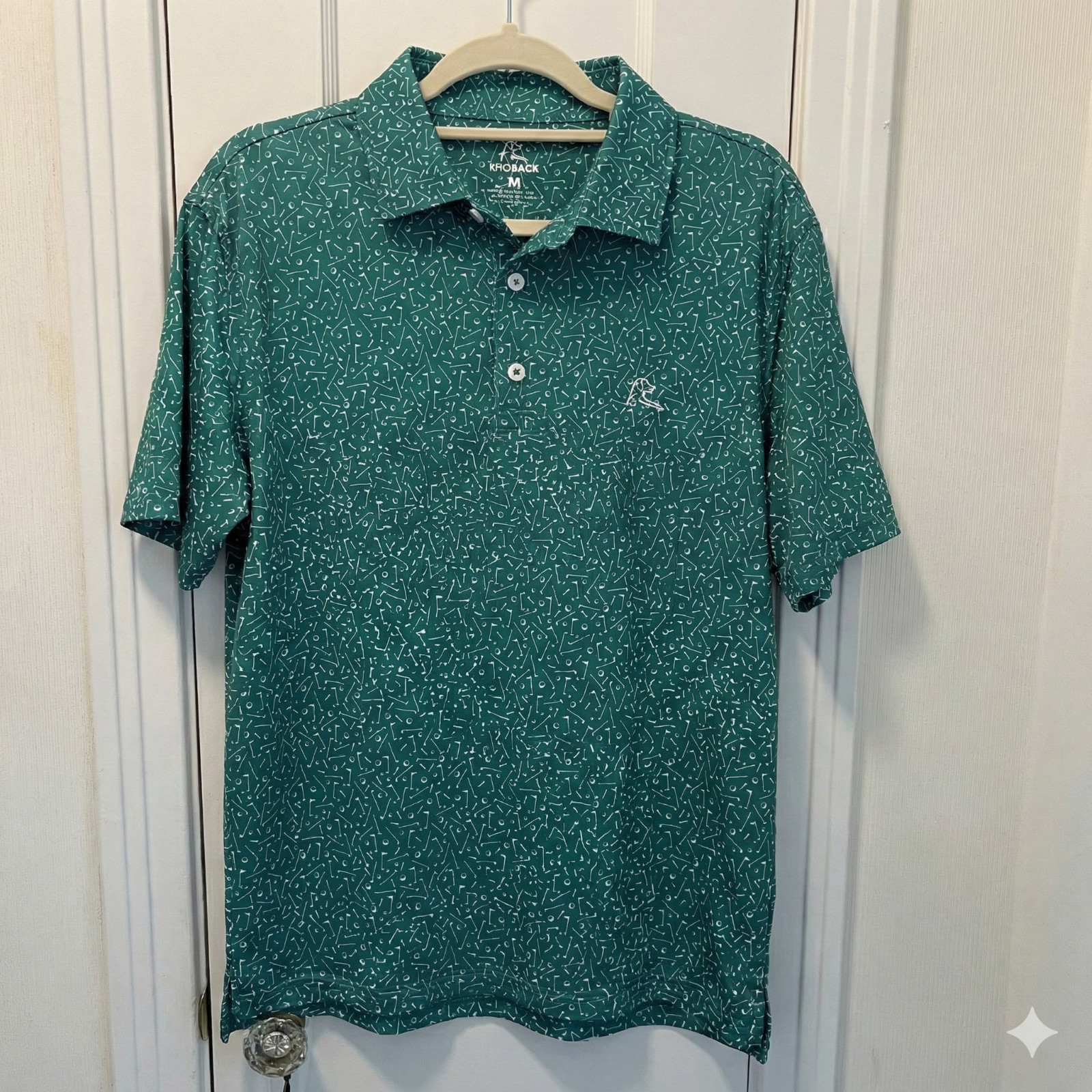 Rhoback The Mulligan Performance Polo Mens L Fairway Green Golf Shirt