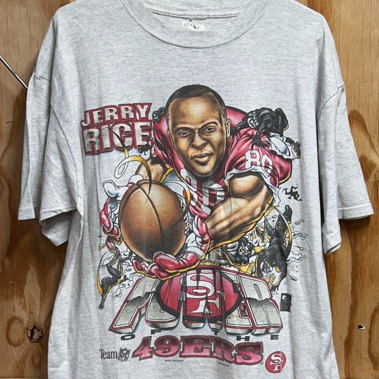 Vintage NFL Jerry Rice San Francisco 49ers Xplosion Caricature Shirt VK17541