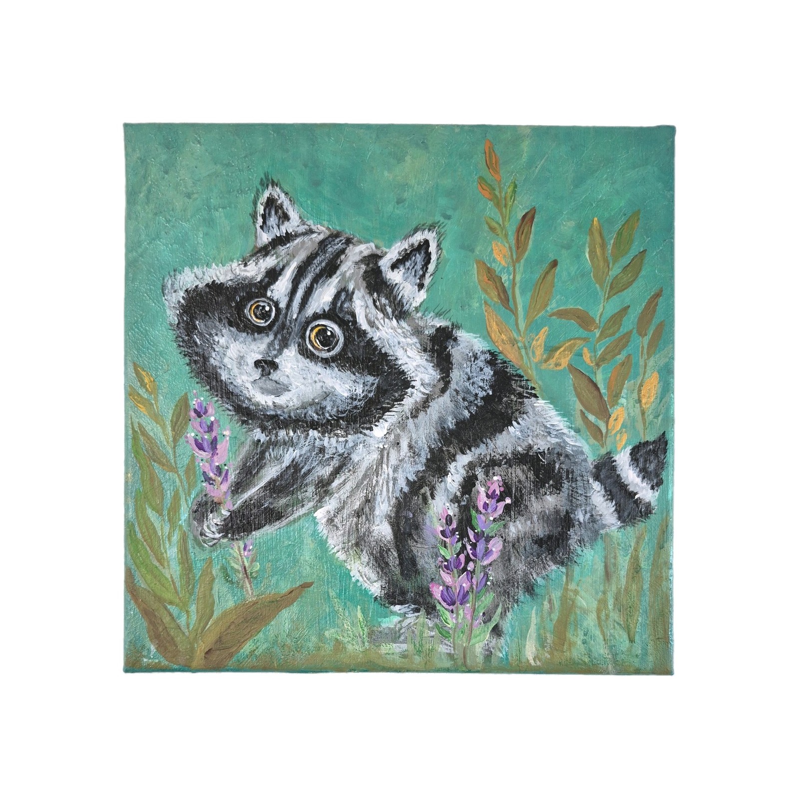 Jimothy with Flowers original acrylic art painting 