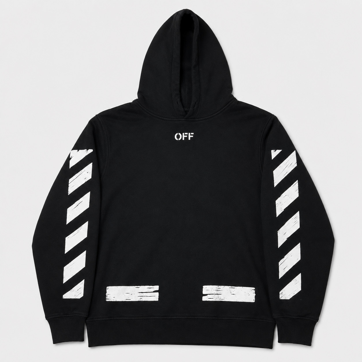 Off-White Main Label Seeing Things Mens Large Hoodie Black Diagonal Arrows