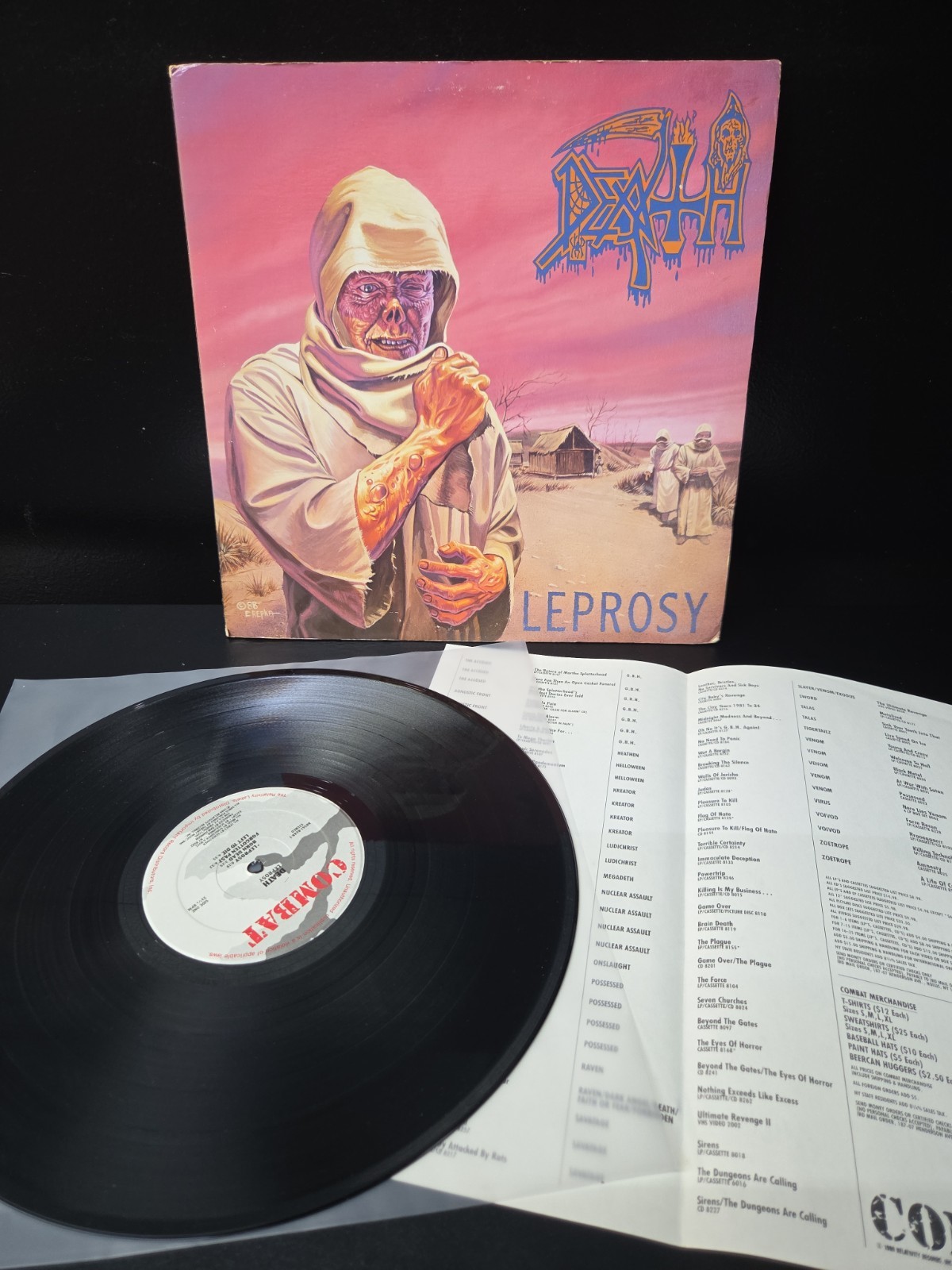 Death Leprosy Lp Vinyl 1988 1st \'PROMO\' Press W/Order Form VG+/EX Wax