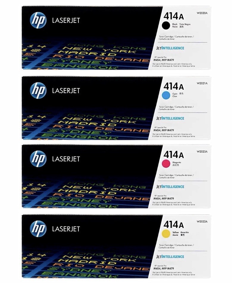 HP 414X Genuine OEM Toner 4-Pack High Yield CMYK W2020X W2021X W2022X W2023X HP 414X Genuine OEM Toner 4-Pack High Yield CMYK W2020X W2021X W2022X W2023X