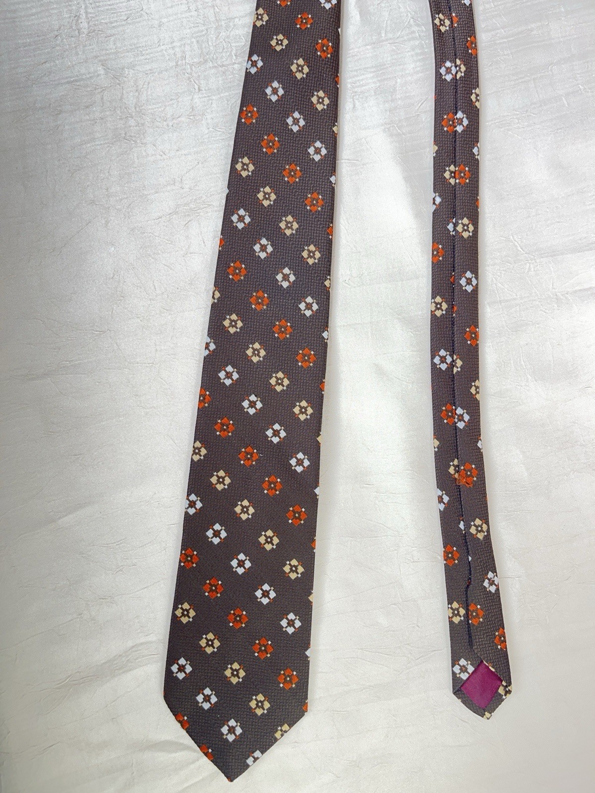 Vintage Sears Men’s Store Brown Diamond Pattern Necktie