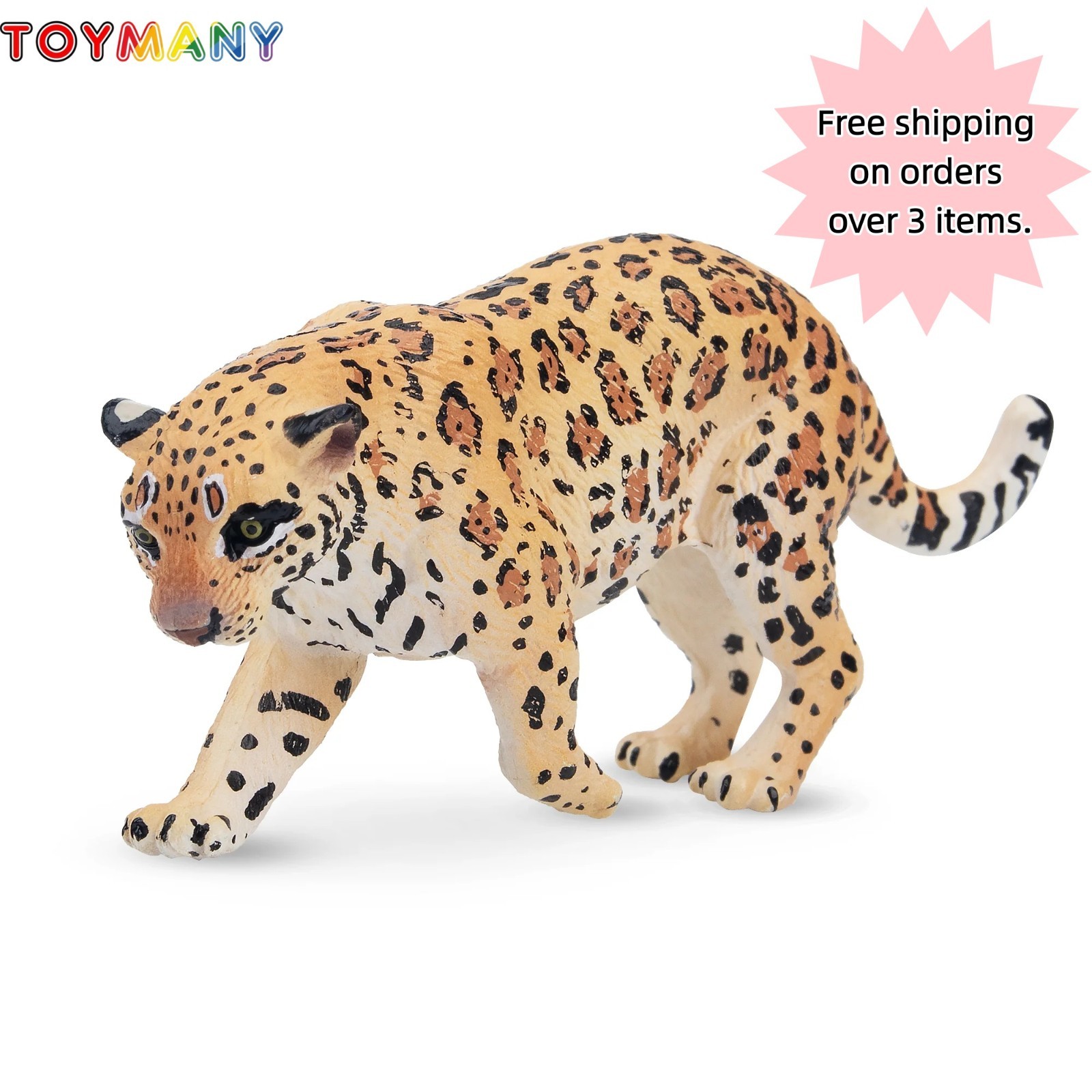 TOYMANY Mini Leopard Figurine Realistic Big Cat Statue Wildlife Animal Toy
