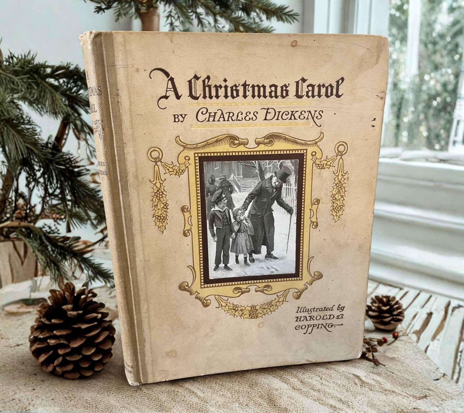 Antique c1914 A Christmas Carol Charles Dickens Harold Copping Raphael Tuck