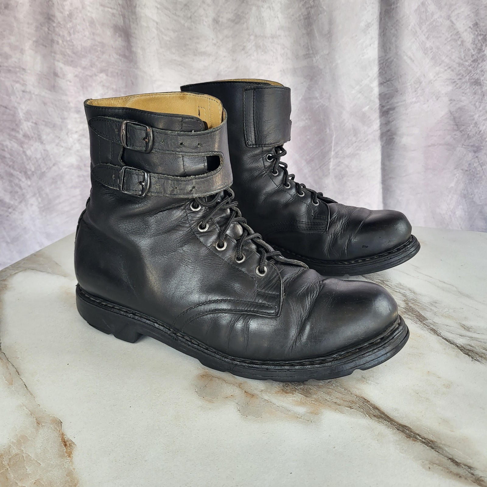 Vintage Austrian 1997 Heeres Eigentum Steinkogler Double-Buckle Boots Size 46