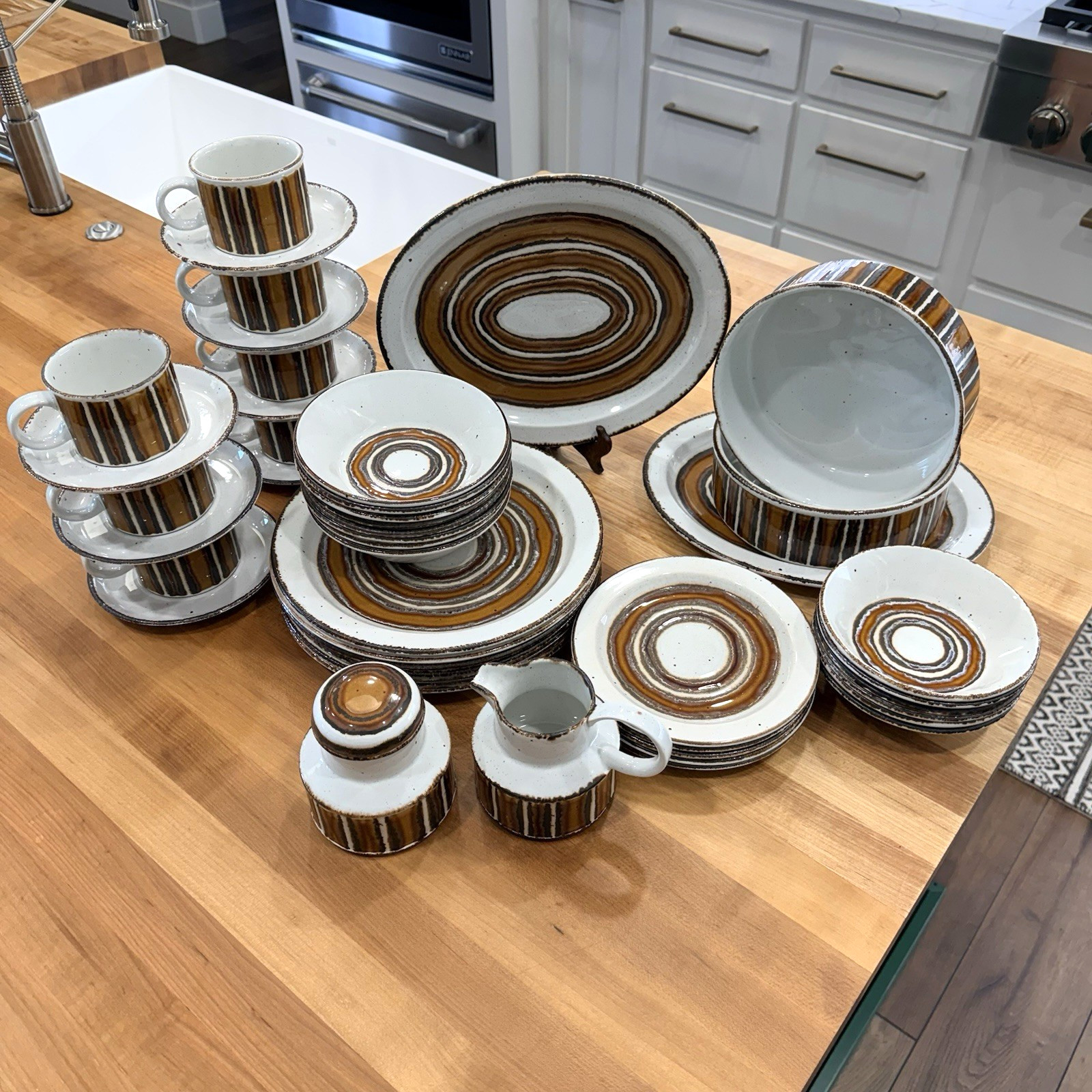 MCM Midwinter Pottery Stonehenge Earth Dinner Salad Plate Bowl Serving Pieces