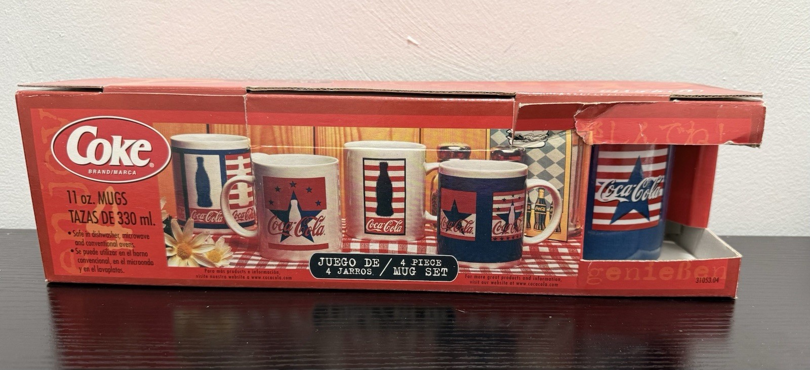 Vtg 2001 Coca Cola Red White & Blue Patriotic Coffee 11oz Mugs-NEW Vtg 2001 Coca Cola Red White & Blue Patriotic Coffee 11oz Mugs-NEW