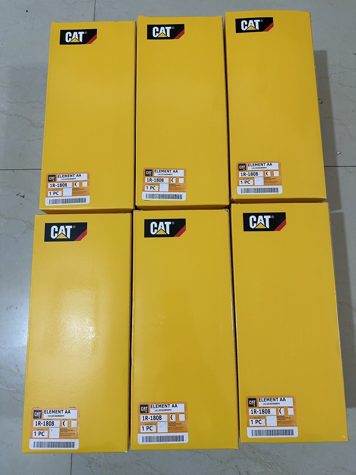 6 Pack NEW CAT 1R-1808 FILTER AS / CATERPILLAR OEM 1R1808 OEM