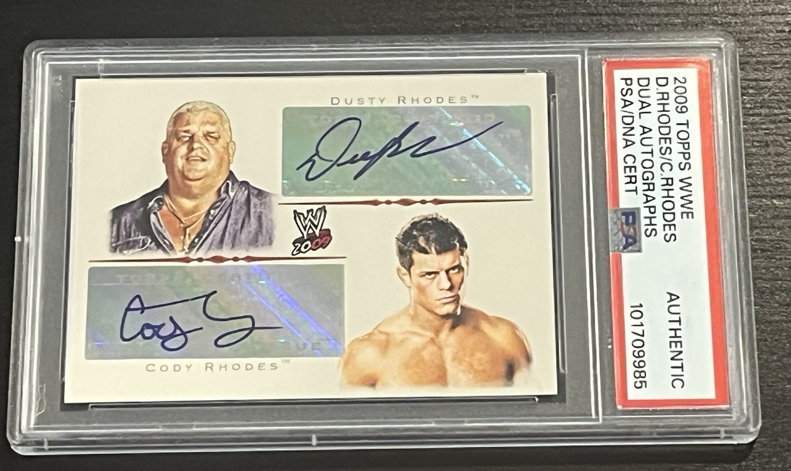 2009 WWE Topps DUSTY RHODES & CODY Rhodes Dual Autograph Card PSA Certified 2009 WWE Topps DUSTY RHODES & CODY Rhodes Dual Autograph Card PSA Certified