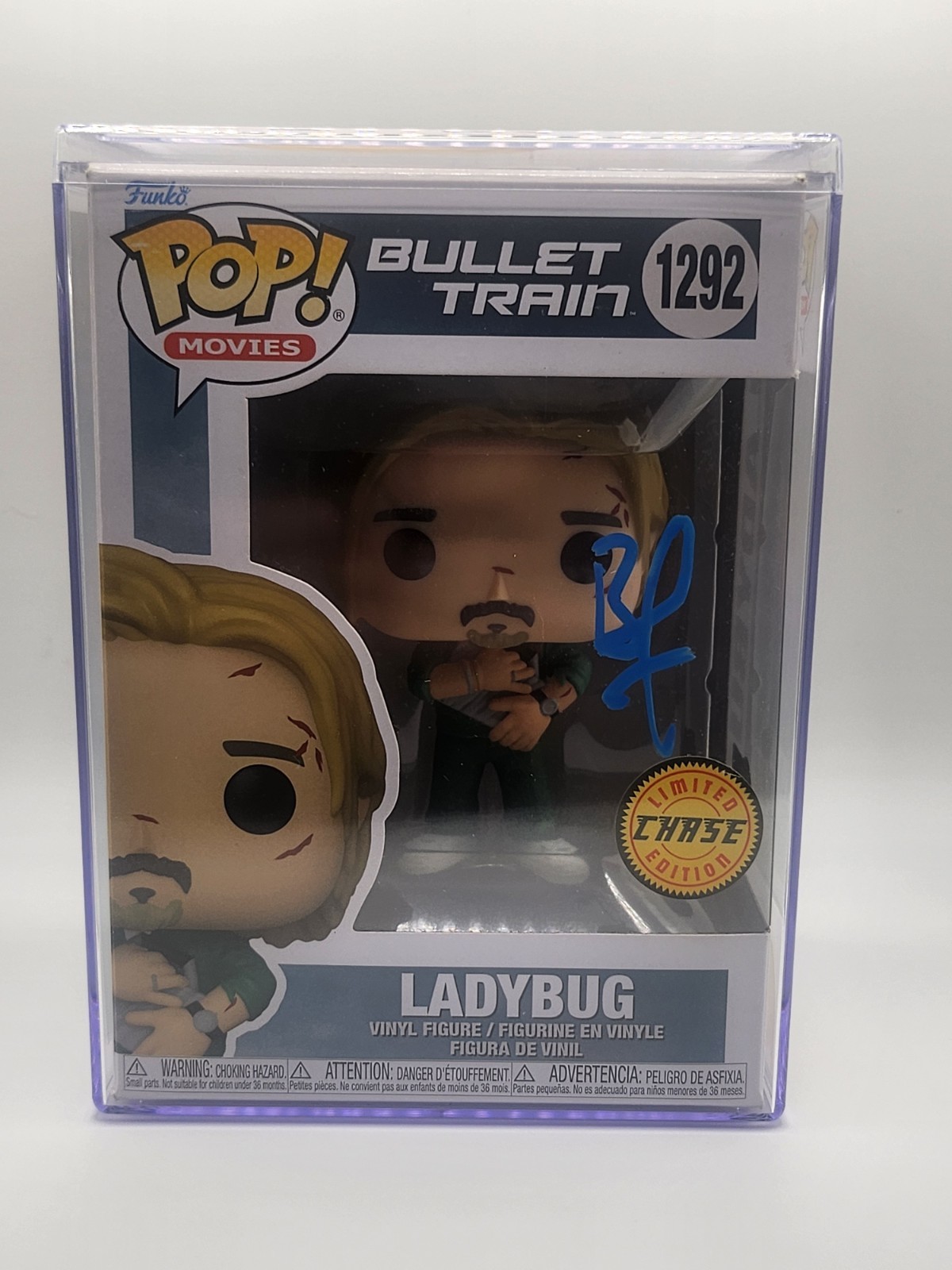 Brad Pitt Signed Autograph Bullet Train Funko Pop Chase 1292 Beckett BAS Ladybug