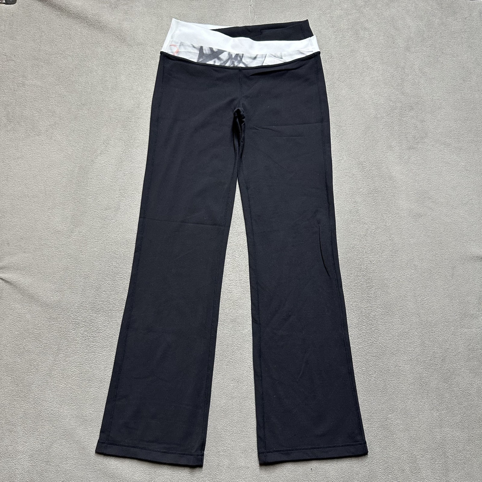 Vintage Lululemon Astro Pants Womens 8 Black Yoga Stretch Flared Bootcut GUC