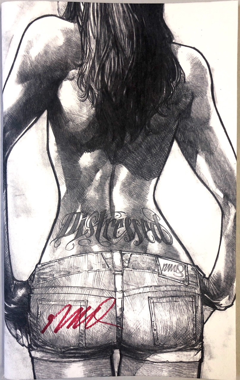NEW SDCC 2017 TOUR HUMBERTO RAMOS DISTRESSED B&W SKETCHBOOK SIGNED SOFTCOVER