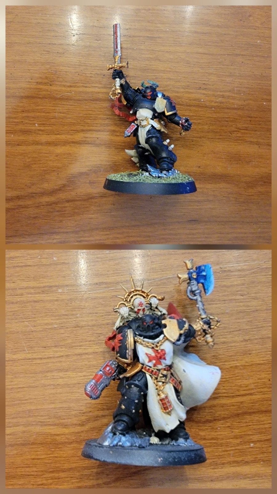 Warhammer 40k Black Templars Marshal + Emperor\'s Champion Painted