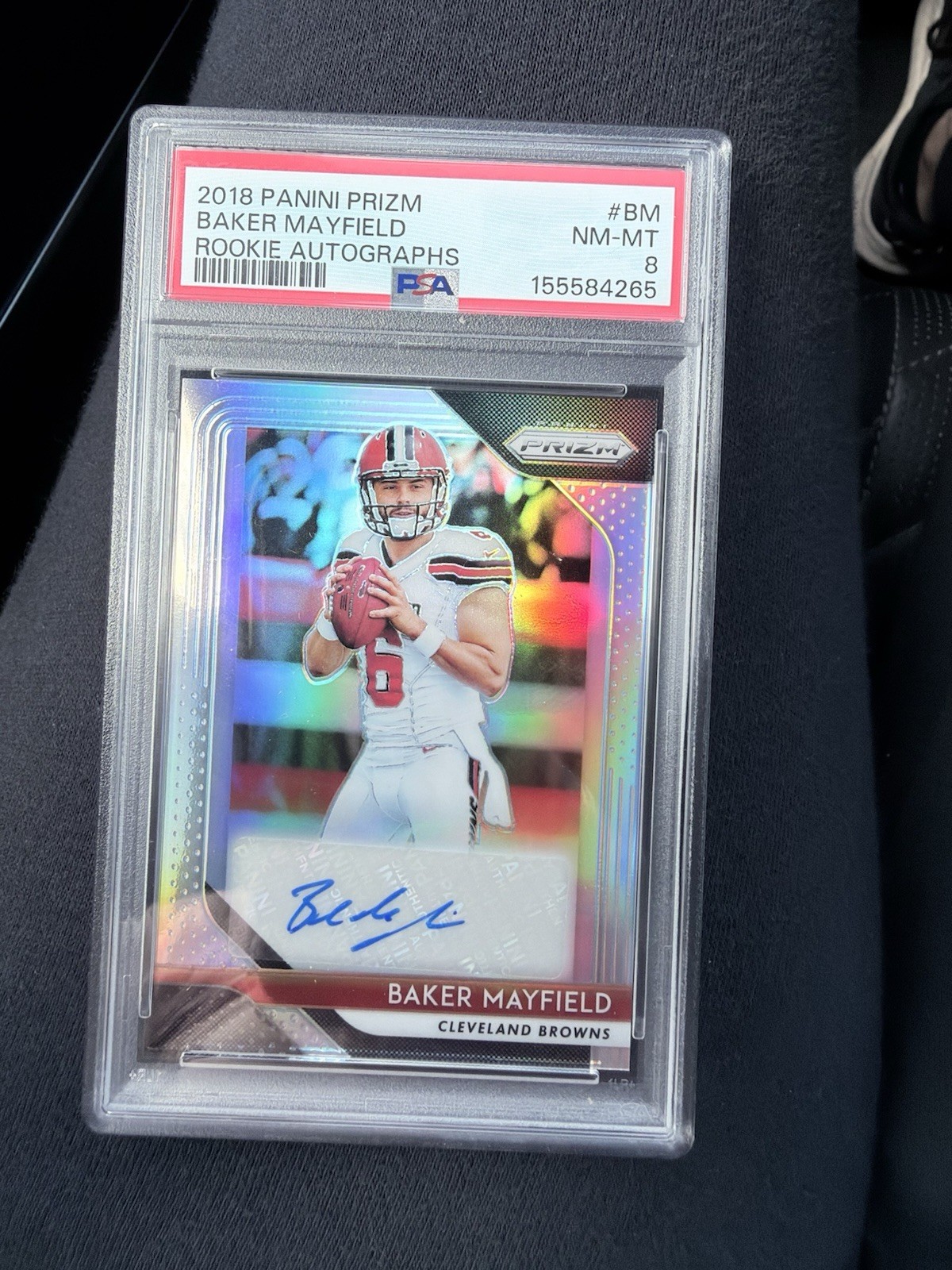 2018 Panini Prizm Baker Mayfield Rookie Auto #RA-BM Browns PSA 8 155584265 2018 Panini Prizm Baker Mayfield Rookie Auto #RA-BM Browns PSA 8 155584265