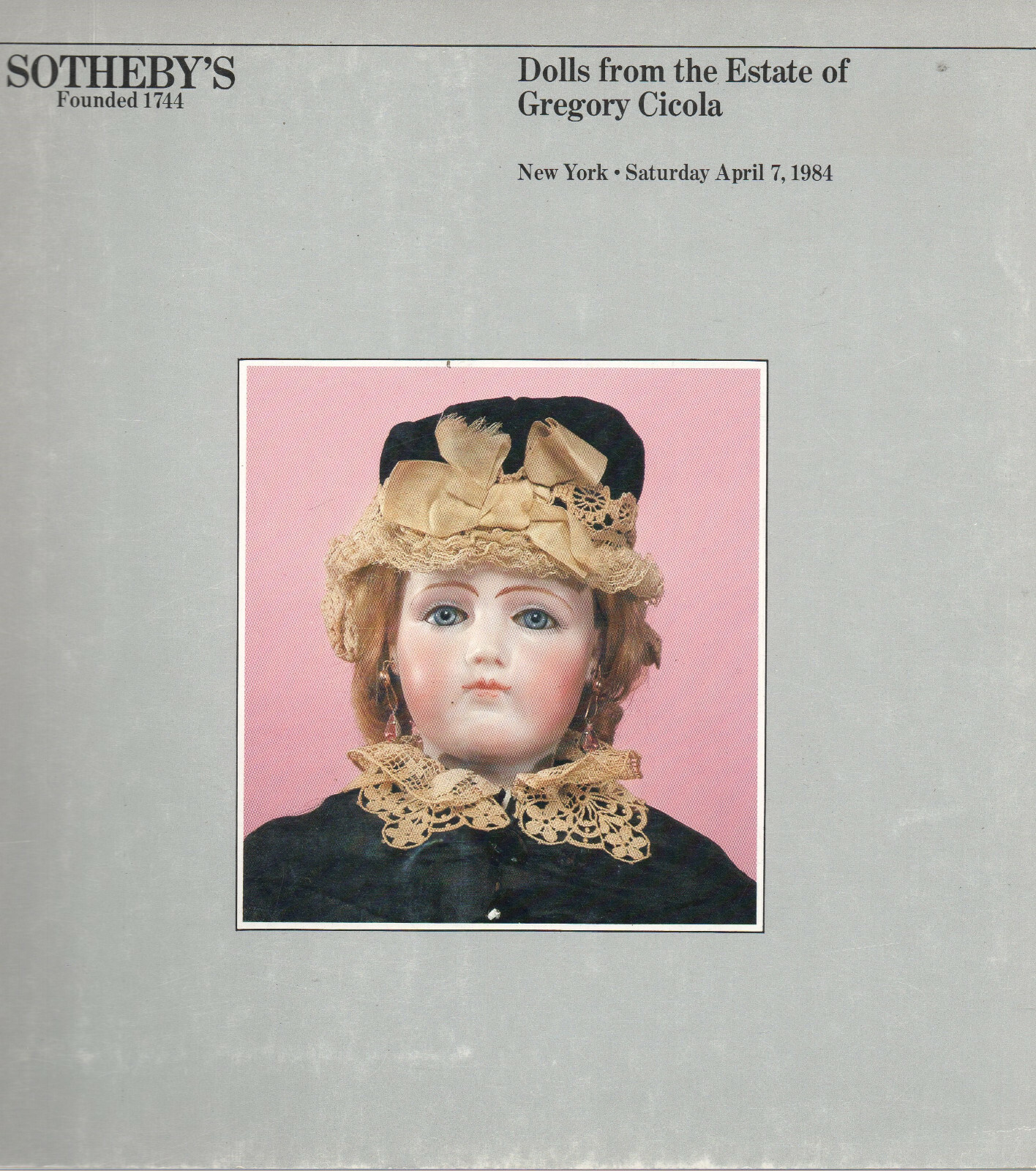 Dolls SOTHEBY\'S 1984 Gregory Cicola Collection German French Bisque Jumeau Simon