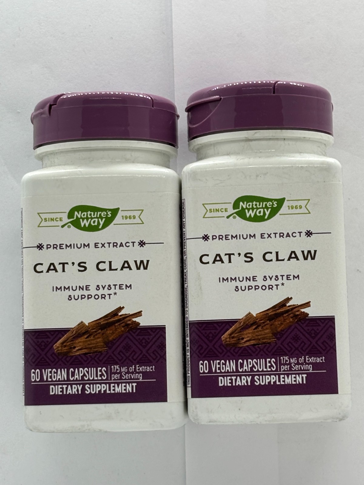 Nature\'s Way Cat\'s Claw Extract, 175 Mg, 2 x 60 Caps, EXP 8/2027, 