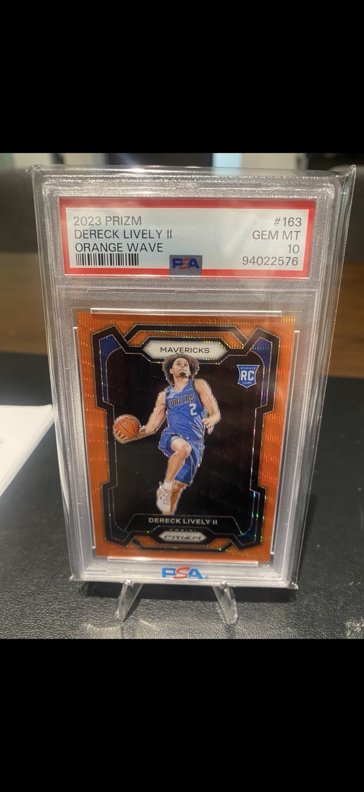 2023-24 Prizm Derek Lively II Rookie Orange Wave /60 PSA 10 Dallas Mavericks