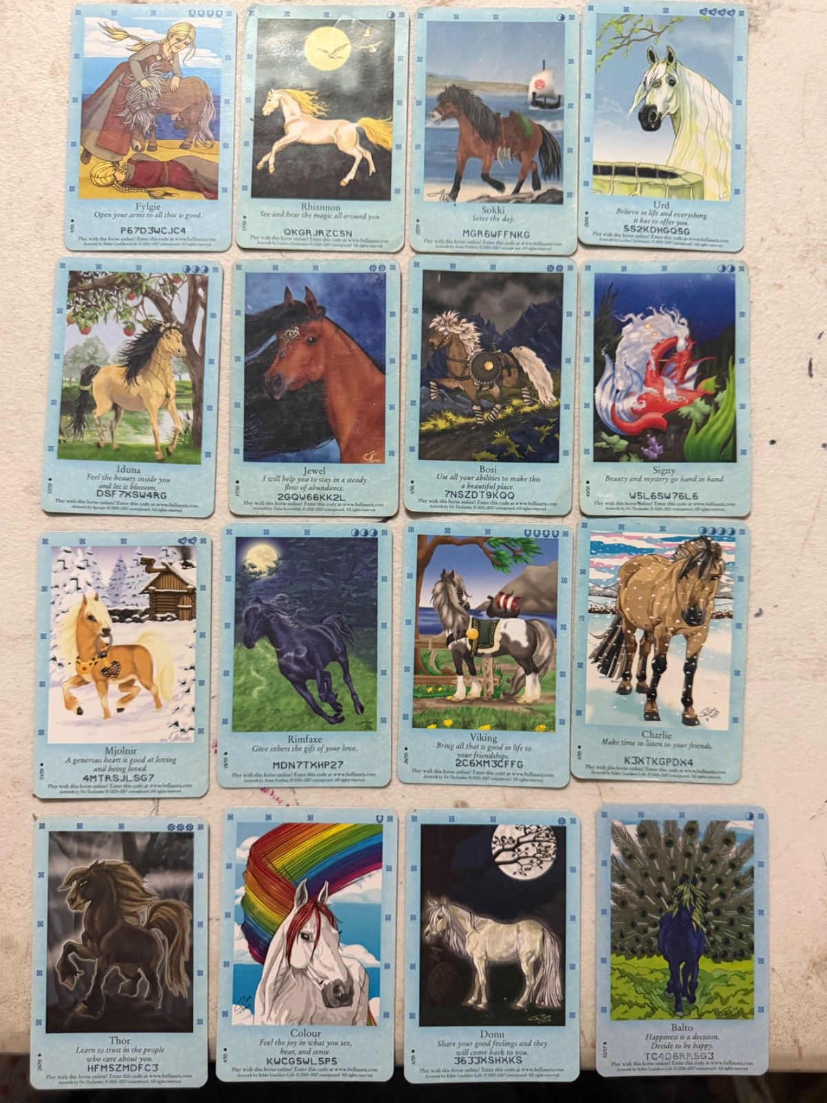 bella sara horse cards