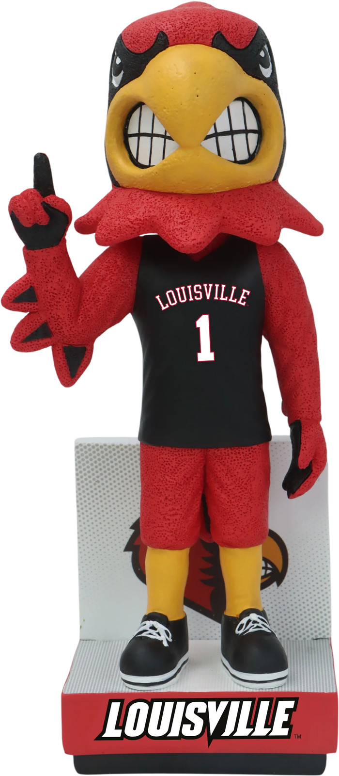 Louie The Cardinal Louisville Cardinals Basketball Black Jersey Bobblehead