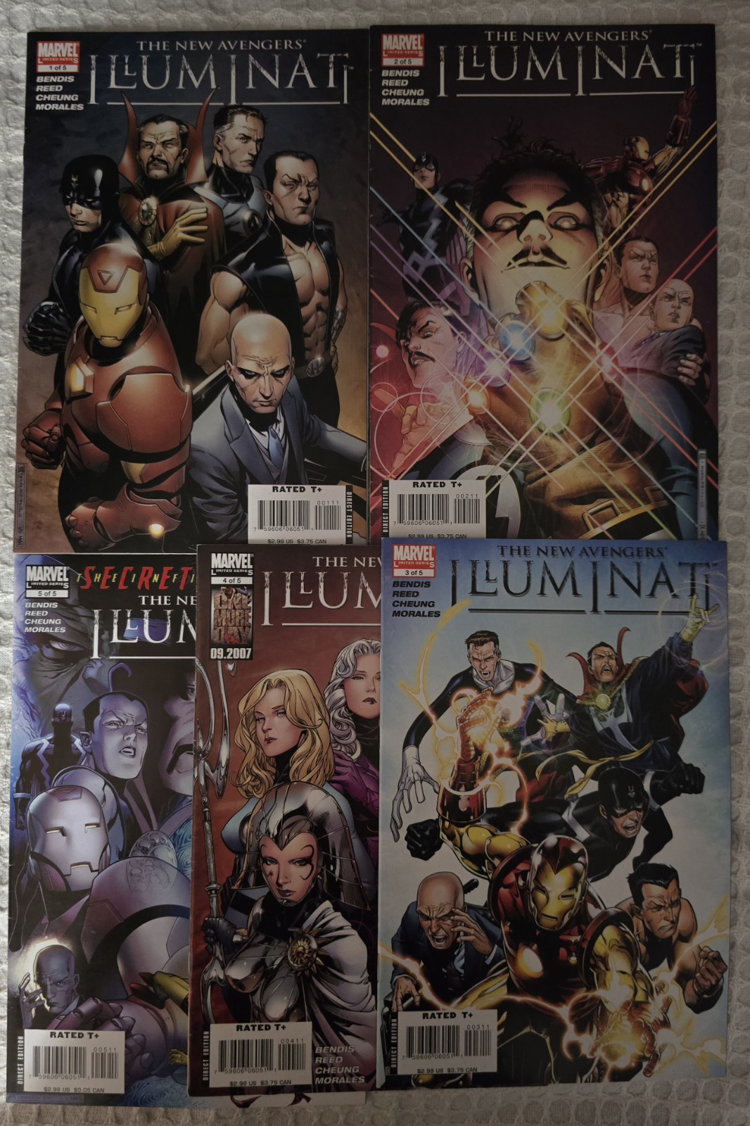 New Avengers- Illuminati Vol. 2 #1-5 Complete Set Marvel Comic Book Key Lot 2007