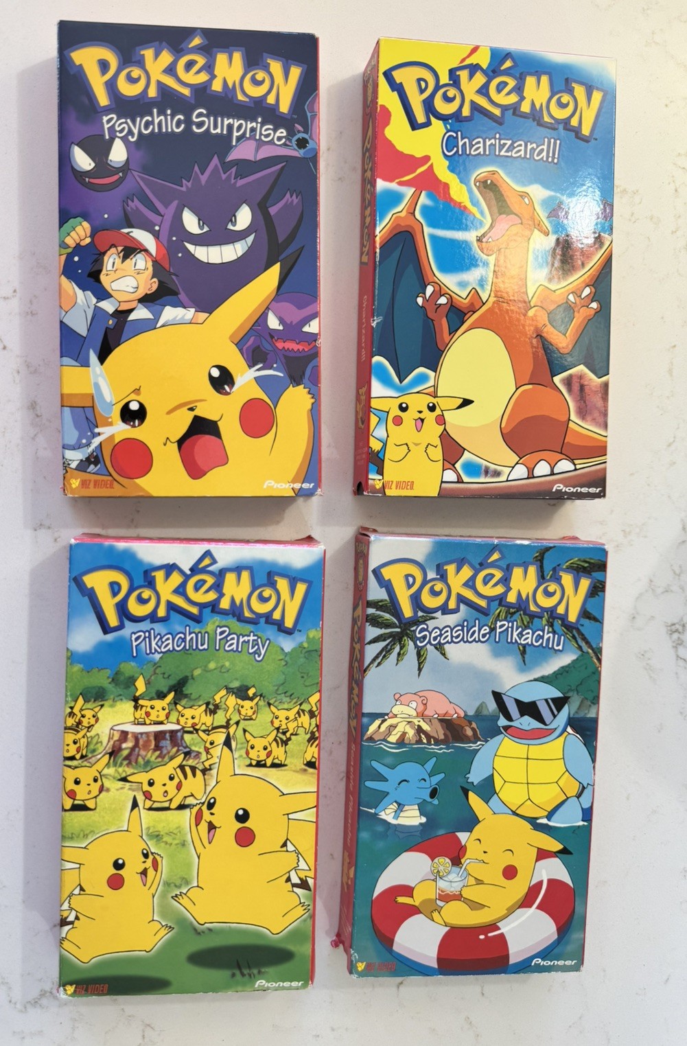 Pokemon VHS Tapes Lot of 4 Pikachu and Charizard 90s Movie Rare