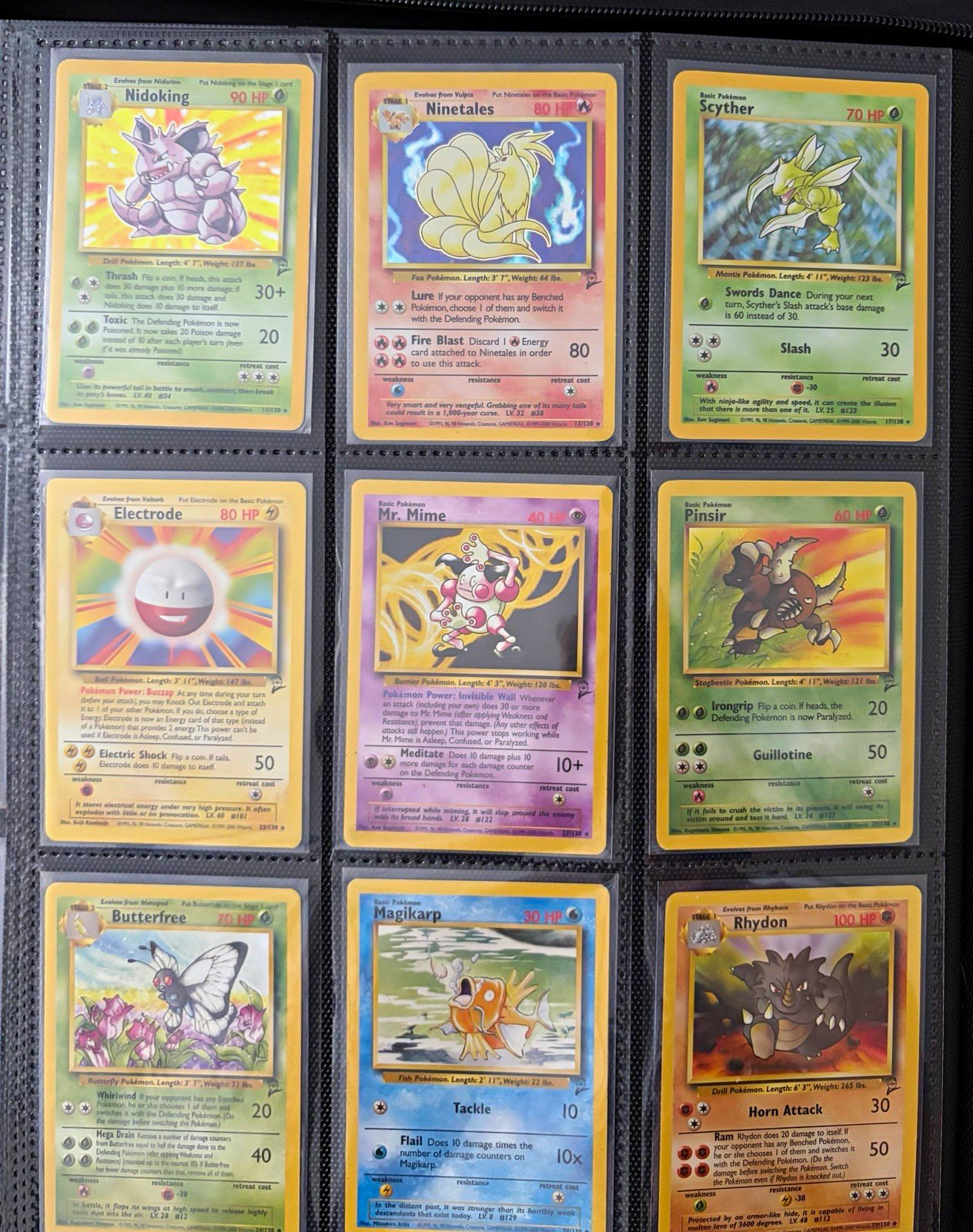 Pokemon Base Set 2 27 Card Lot Nidoking Ninetales Scyther Holo WOTC Vintage - LP