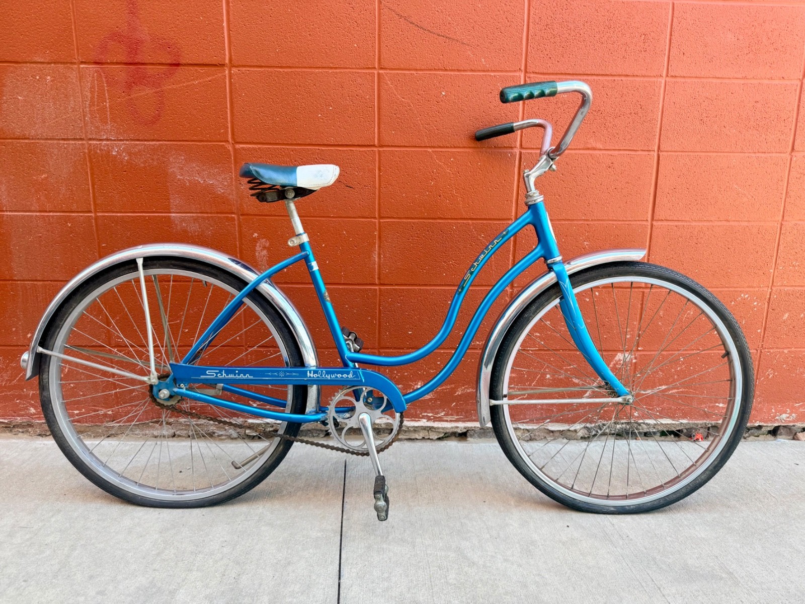 1967 Schwinn Hollywood Vintage Bicycle Blue Original Antique Cruiser Bike