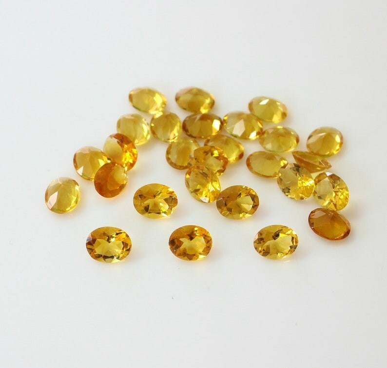 AAA Natural Citrine 5x3mm Oval Faceted Calibrated Size Loose Gemstone 100 Pcs