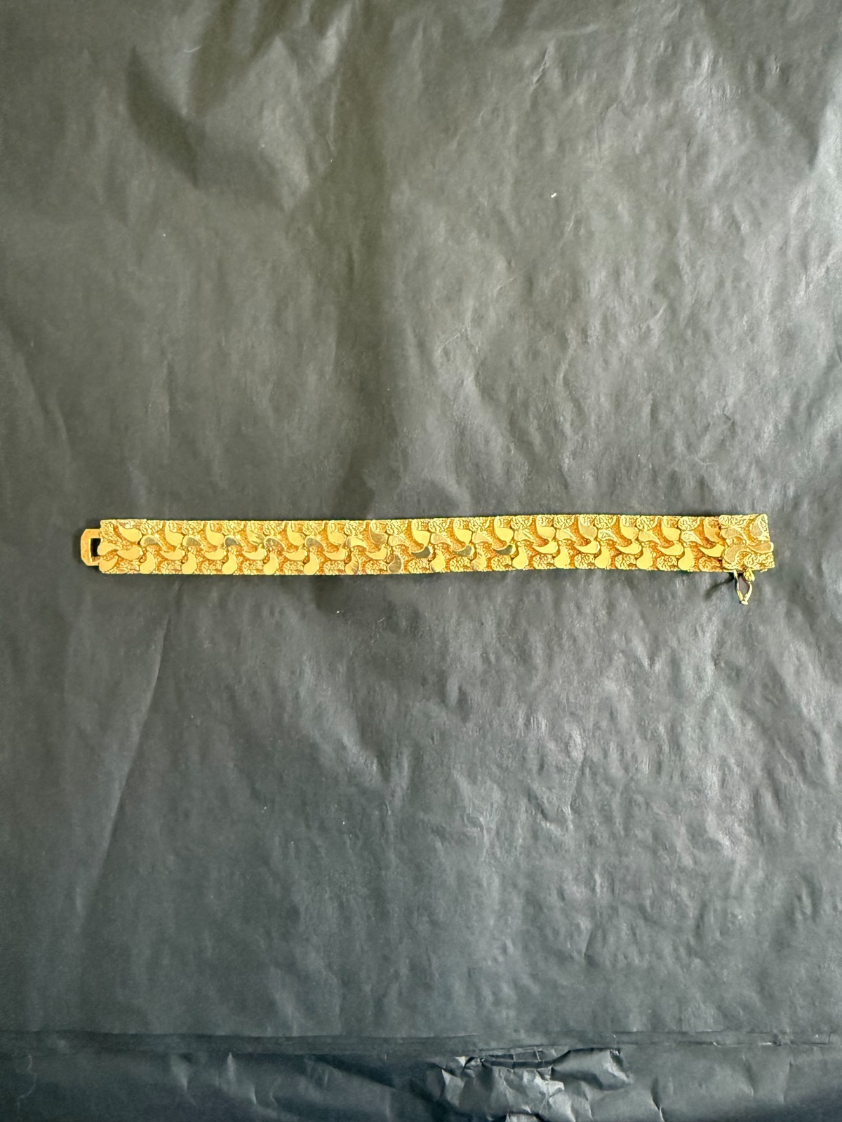 Vintage 14K Yellow Gold Textured Nugget Bracelet 38.5g 6.25\