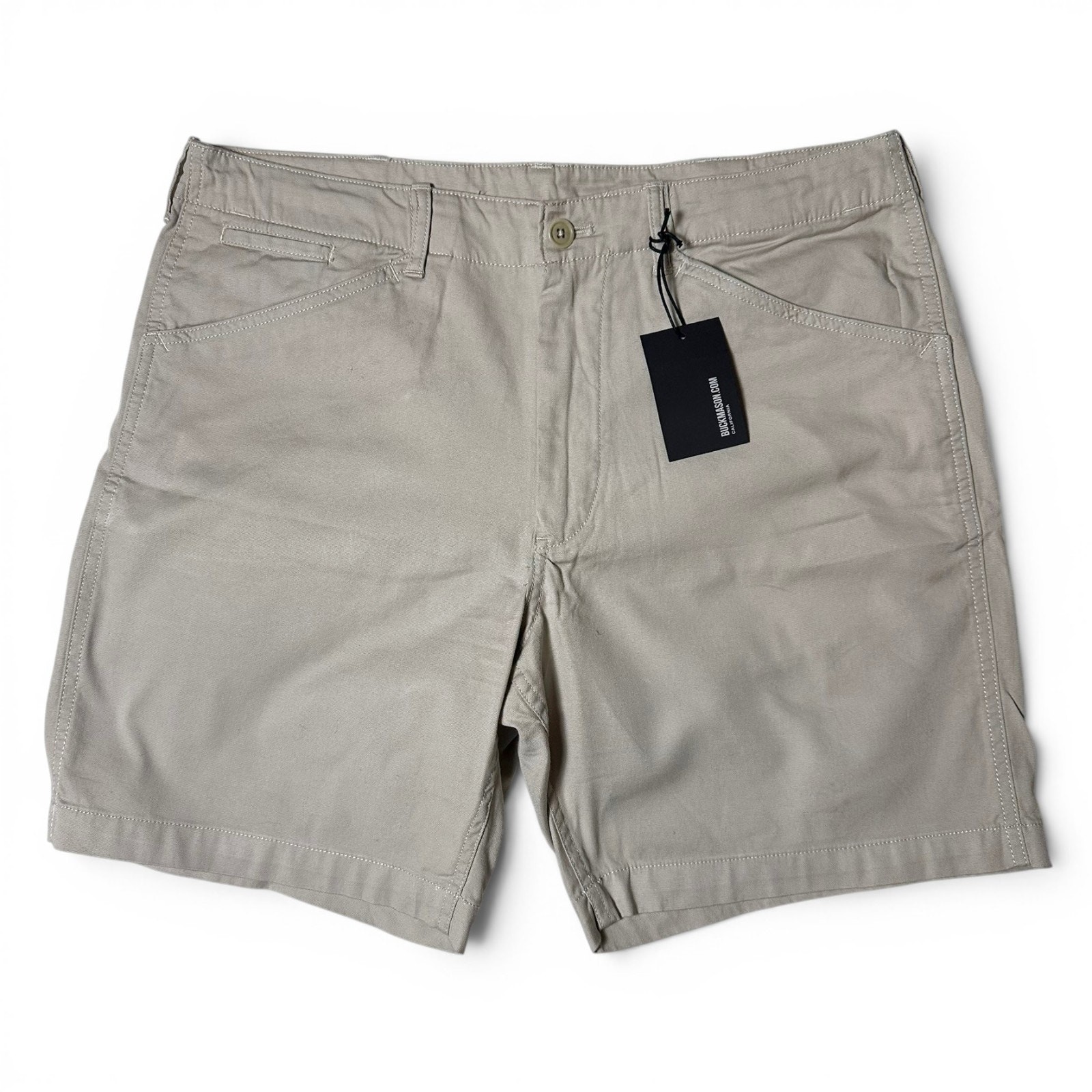 Buck Mason Vintage Canvas 8in Walk Short Mens Actual Sz 34 Oyster Beige NWT Buck Mason Vintage Canvas 8in Walk Short Mens Actual Sz 34 Oyster Beige NWT
