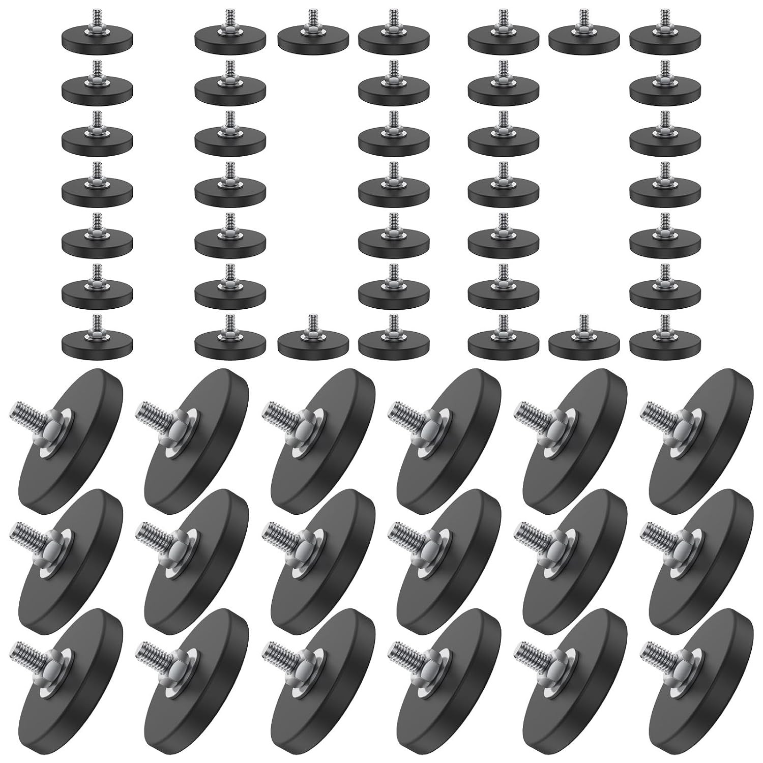 100Pack Rubber Coated Magnets, Rock Light Magnets 1.69 Inch 30LB