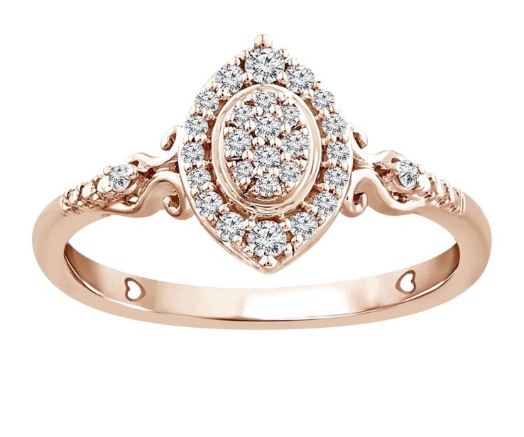 New Women’s Color of Love 1/5 CTTW Genuine Diamond Promise Ring 10KT Rose Gold New Women’s Color of Love 1/5 CTTW Genuine Diamond Promise Ring 10KT Rose Gold