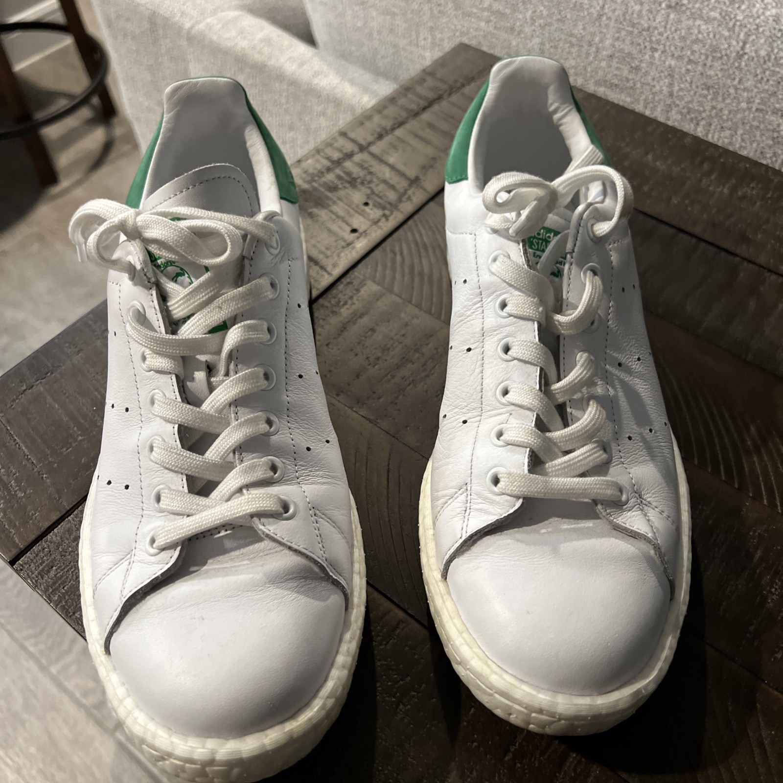 Size 11 - mens adidas Stan Smith Cloud White and Fairway Green