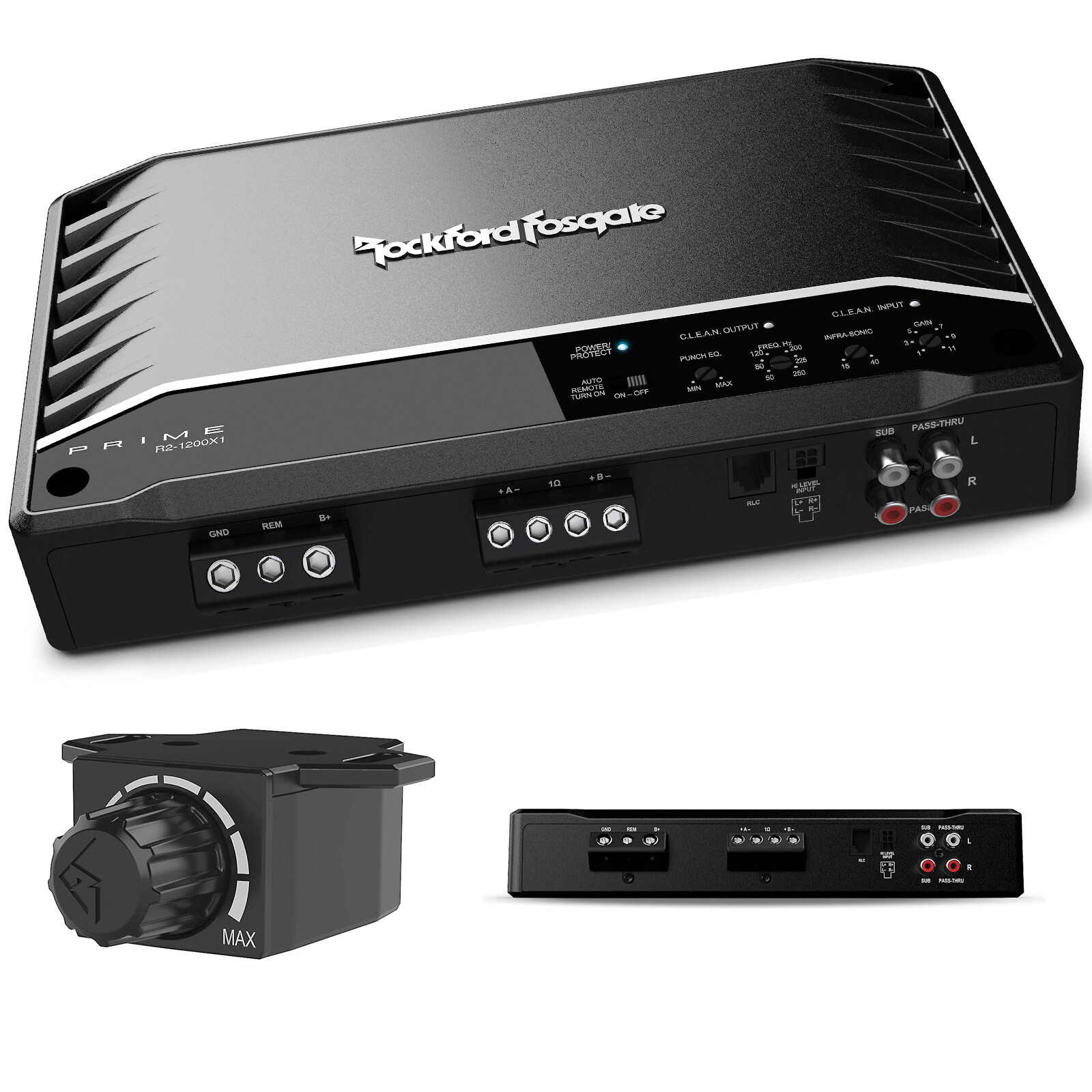Rockford Fosgate Punch  R2-1200X1 Prime 2400 Watt 1 OHM Mono Amplifier Class D